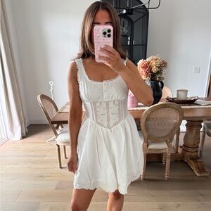 ZARA EMBROIDERED MINI DRESS
